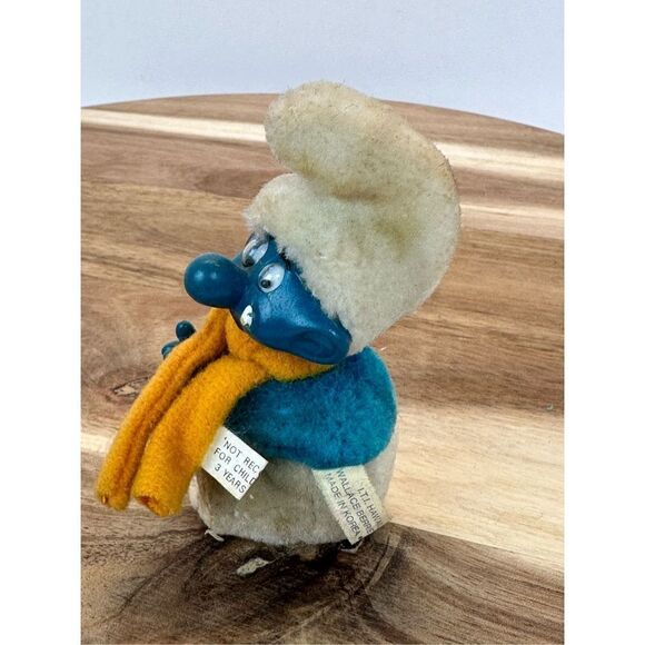 VINTAGE SMURFS Clip On Clasping Hands Plush Toys Pencil Hugger - Picture 2 of 6